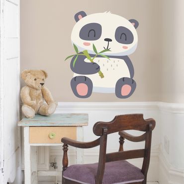 Adesivo murale Panda nibbling on bamboo