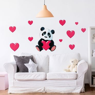Adesivo murale bambini - Panda Con Cuore - Sticker cameretta