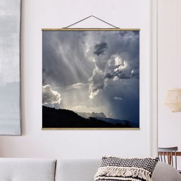 Foto su tessuto da parete con bastone - Nuvole selvagge - Quadrato 1:1