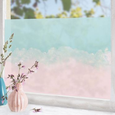 Decorazione per finestre - Gioco di colori nuvoloso rosa turchese