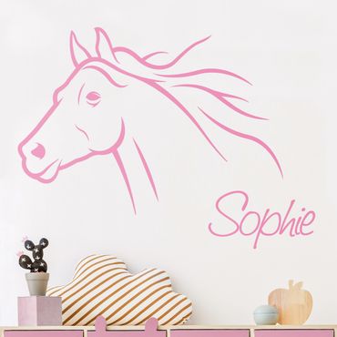 Adesivo murale con testo personalizzato - cavallo