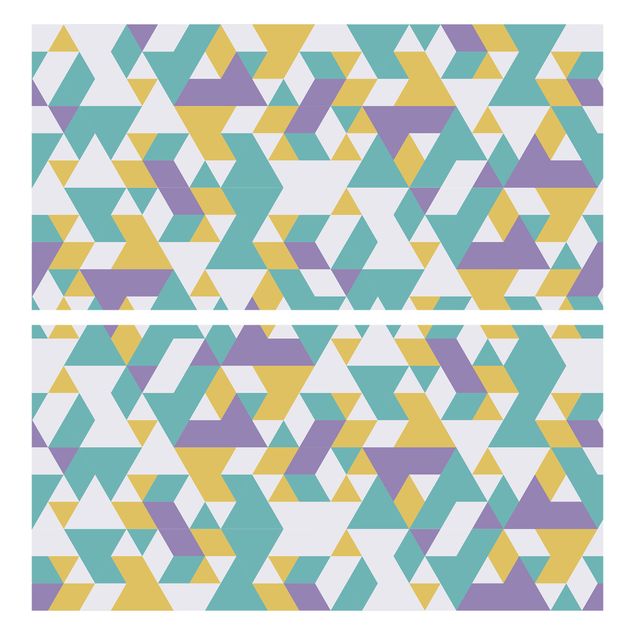 Carta adesiva per mobili IKEA - Malm Cassettiera 2xCassetti - No.RY33 Lilac Triangles