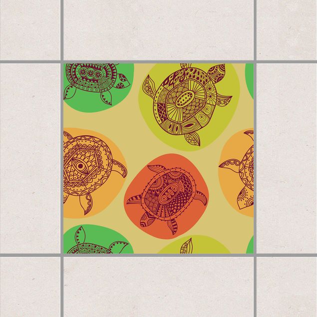 Adesivi per piastrelle con disegni Adesivi per piastrelle - Tartarughe degli oceani del mondo