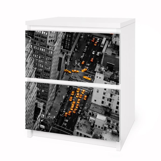Carta adesiva per mobili IKEA - Malm Cassettiera 2xCassetti - Taxi Lights Manhattan