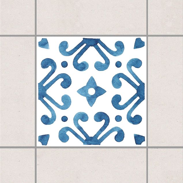 Adesivi per piastrelle con disegni Motivo blu e bianco - Serie No.7