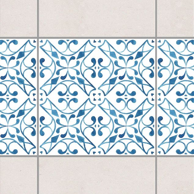 Adesivi per piastrelle con disegni Serie di motivi blu e bianchi n. 3
