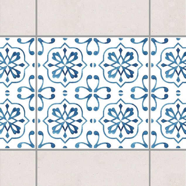 Adesivi per piastrelle con disegni Serie di motivi blu e bianchi n. 4