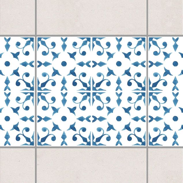 Adesivi per piastrelle con disegni Serie di motivi blu e bianchi n. 6