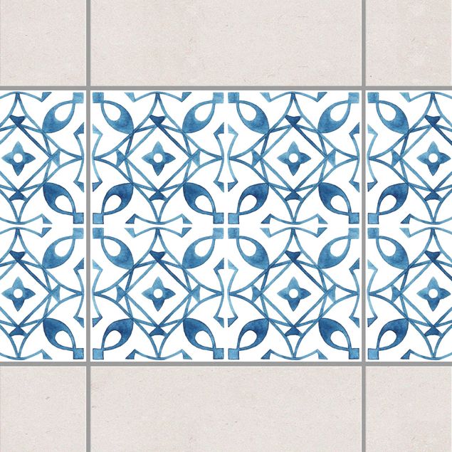 Adesivi per piastrelle con disegni Serie di motivi blu e bianchi n. 8