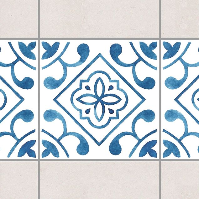 Adesivi per piastrelle con disegni Motivo blu e bianco - Serie No.2