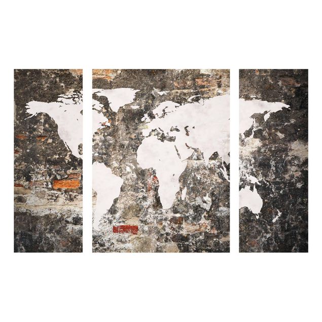 Stampe Vecchia mappa del mondo a parete