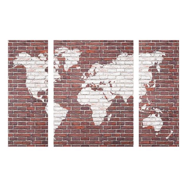 Stampe Mappa del mondo in mattoni