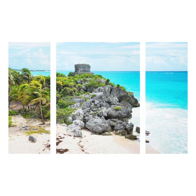 Quadri in vetro caraibi Costa caraibica, rovine di Tulum