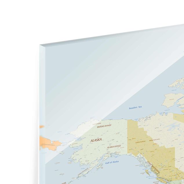 Glas Magnetboard Mappa politica del mondo
