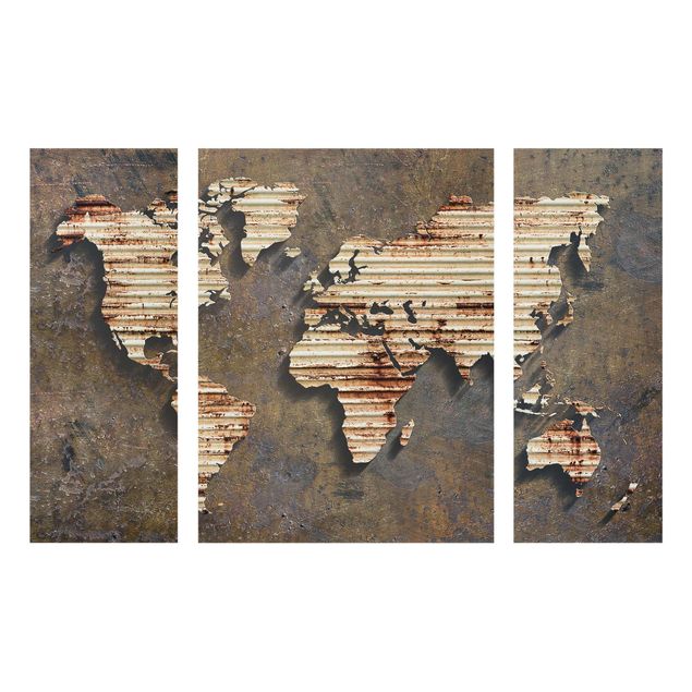 Stampe Mappa del mondo di ruggine