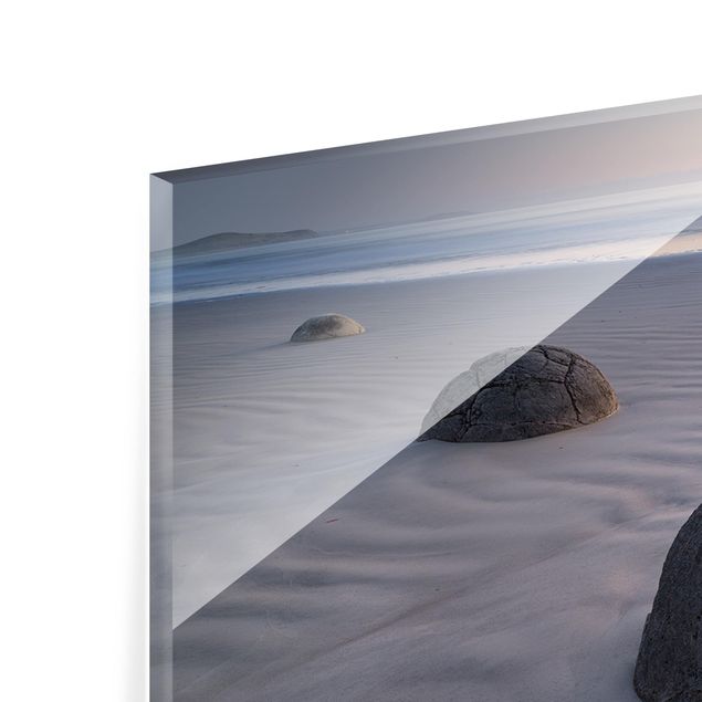 Quadri in vetro con paesaggio Albe sulla spiaggia