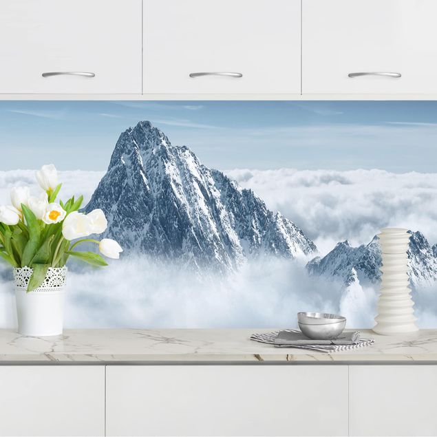 Rivestimenti per cucina con paesaggio Le Alpi sopra le nuvole