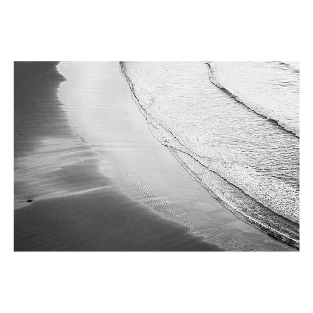 Paraspruzzi cucina Onde morbide sulla spiaggia in bianco e nero
