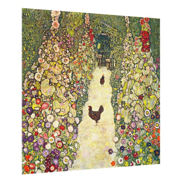 Quadri klimt Gustav Klimt - Sentiero del giardino con galline