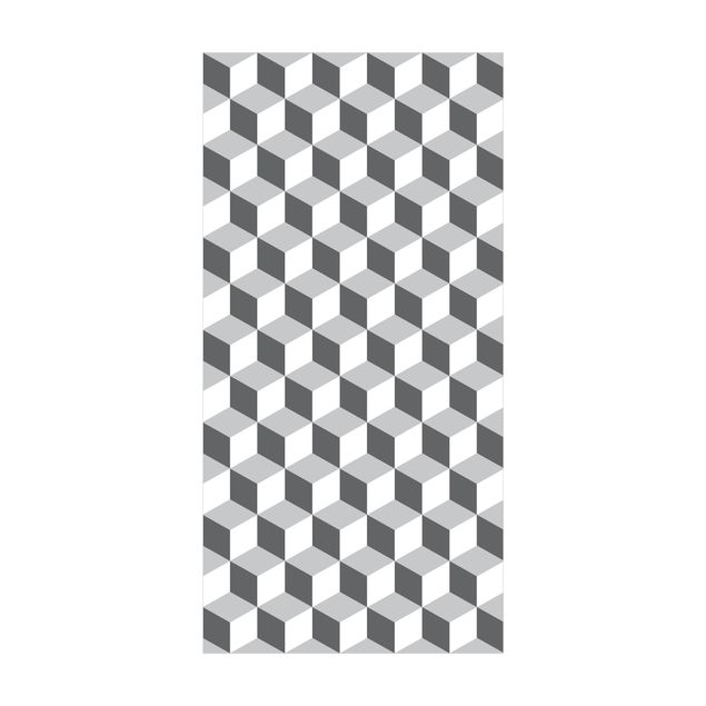 tappeti grigi Mix di piastrelle geometriche Cubi Grigio