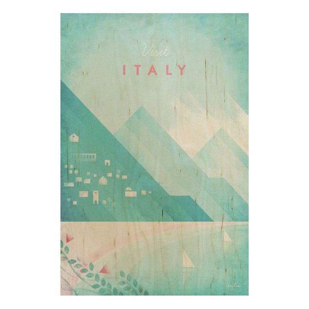 Quadri in legno con paesaggio Poster di viaggio - Italia