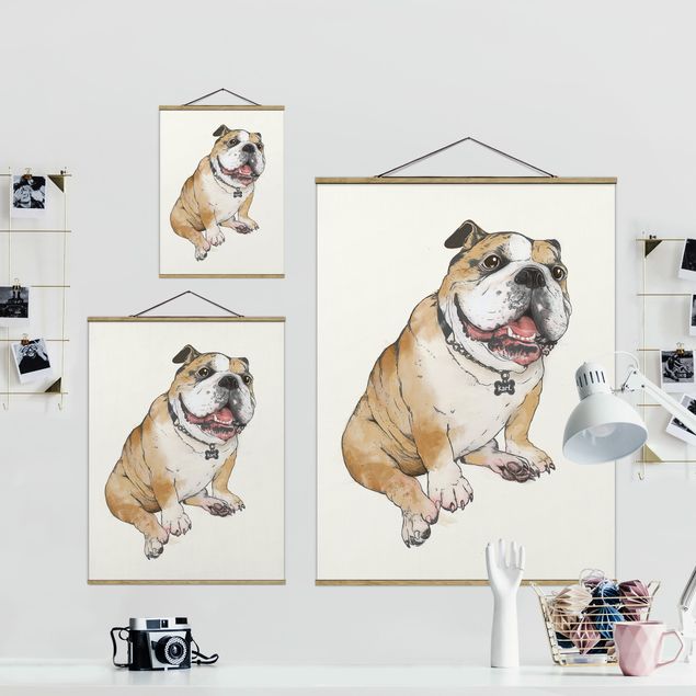 Stampe Illustrazione - Cane Bulldog Pittura