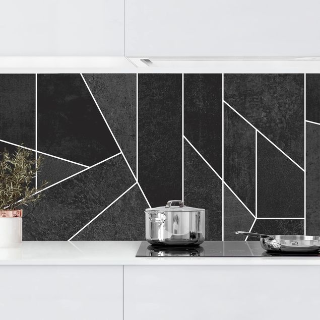 Rivestimenti per cucina con disegni Acquerello geometrico in bianco e nero