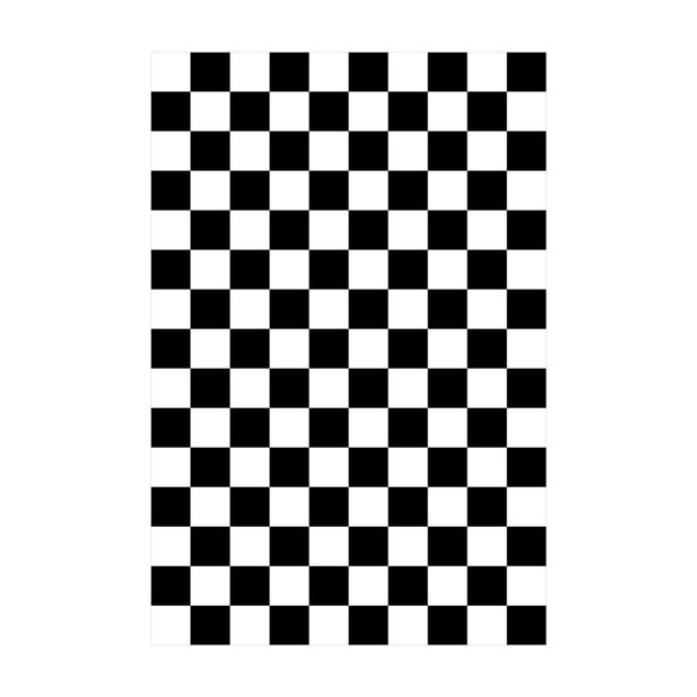tappeti sala da pranzo Motivo geometrico scacchiera bianco e nero