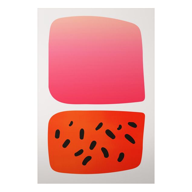 Quadri astratti moderni Forme astratte - Melone e rosa