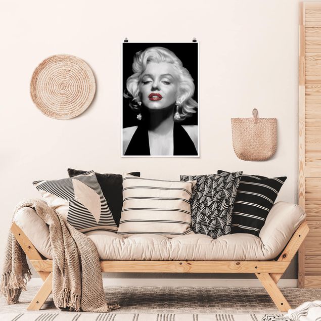 Poster retro Marilyn con le labbra rosse
