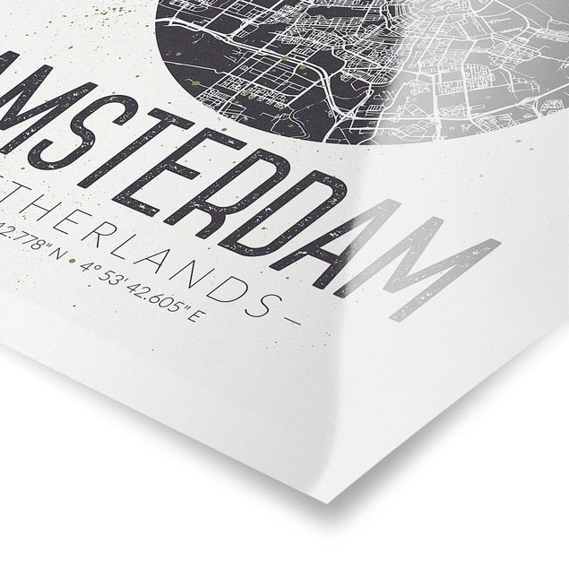 Stampe Mappa della città di Amsterdam - Retrò