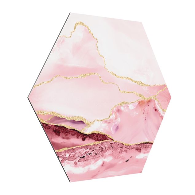 Riproduzioni quadri Estratto Monti rosa con Golden Lines