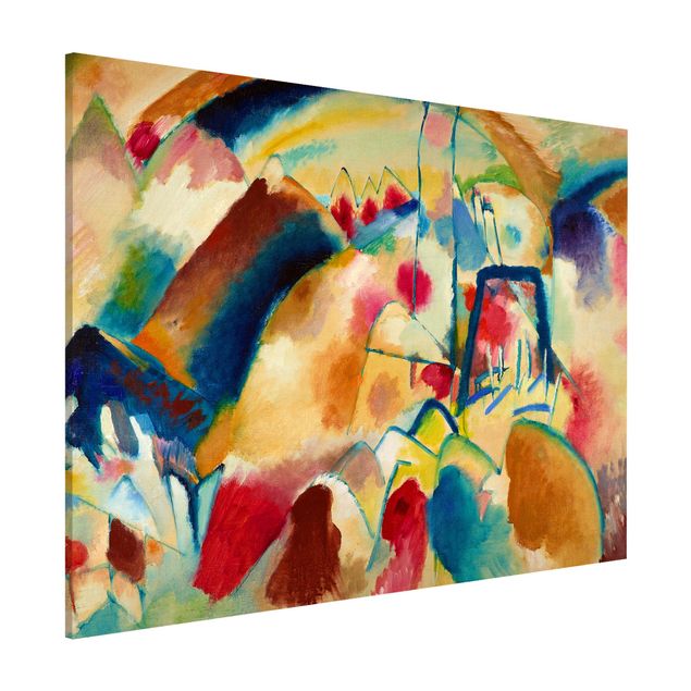 Riproduzioni Wassily Kandinsky - Paesaggio con chiesa (Paesaggio con macchie rosse)