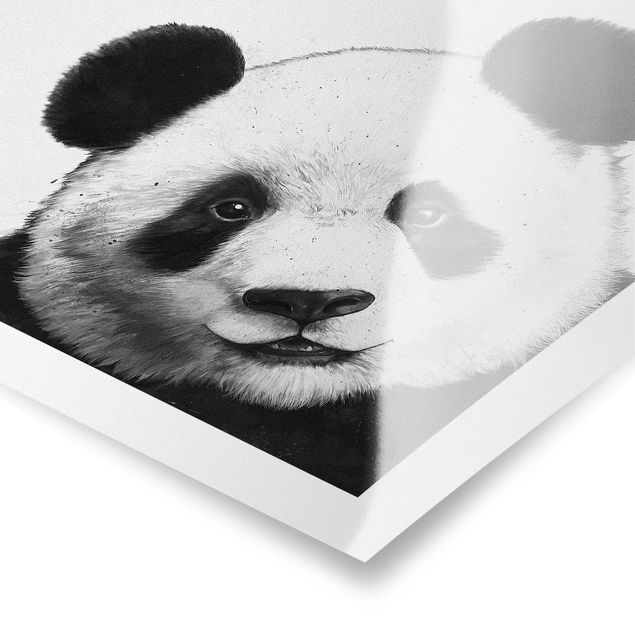 Poster in bianco e nero Illustrazione - Panda Disegno in bianco e nero