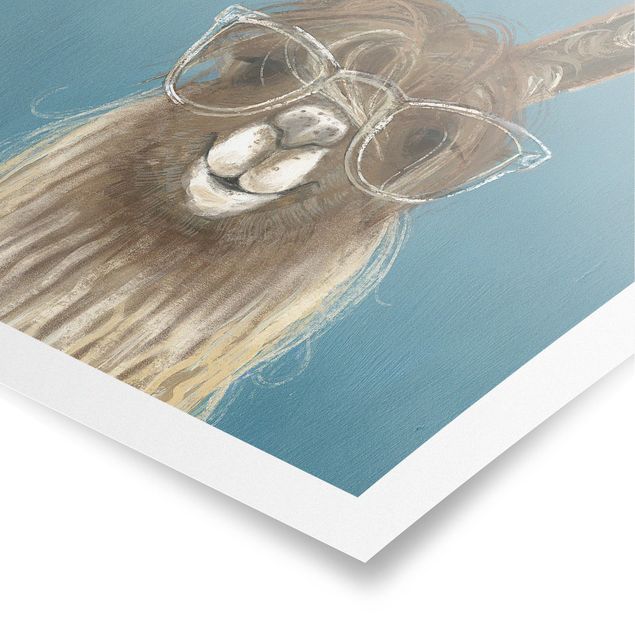 Poster animali Lama con occhiali III