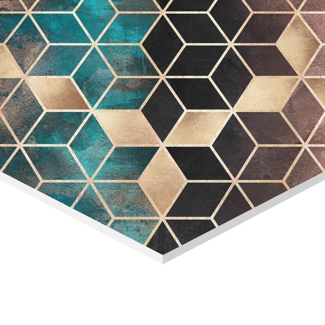 Esagono in forex - Elisabeth Fredriksson - Turquoise Geometria Golden Art Deco Set