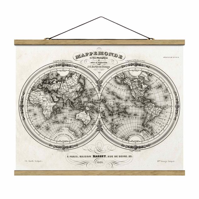 Quadri Mappa del mondo - Mappa francese della regione di Cap del 1848