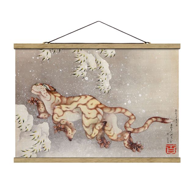 Quadri moderni   Katsushika Hokusai - Tigre nella tempesta di neve