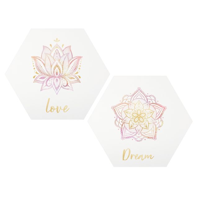 Stampe Mandala Dream Love Set Oro Rosa