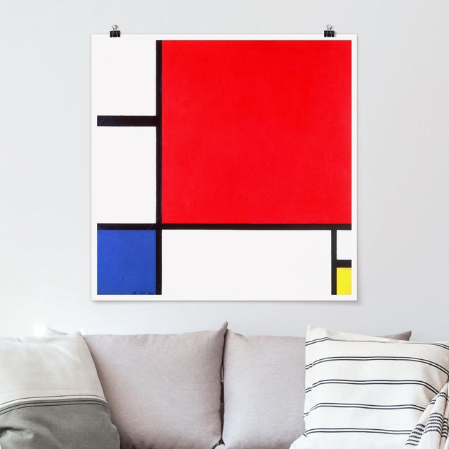 Stile di pittura Piet Mondrian - Composizione con rosso, blu e giallo