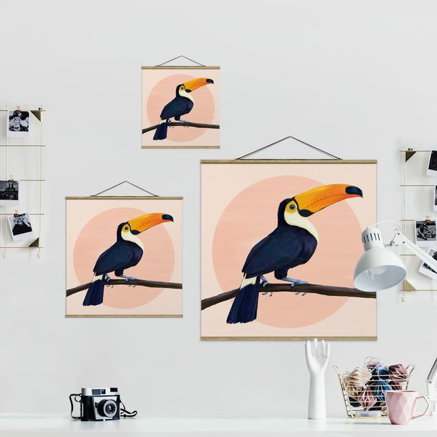 Quadri stampe Illustrazione - Uccello Tucano Pittura Pastello