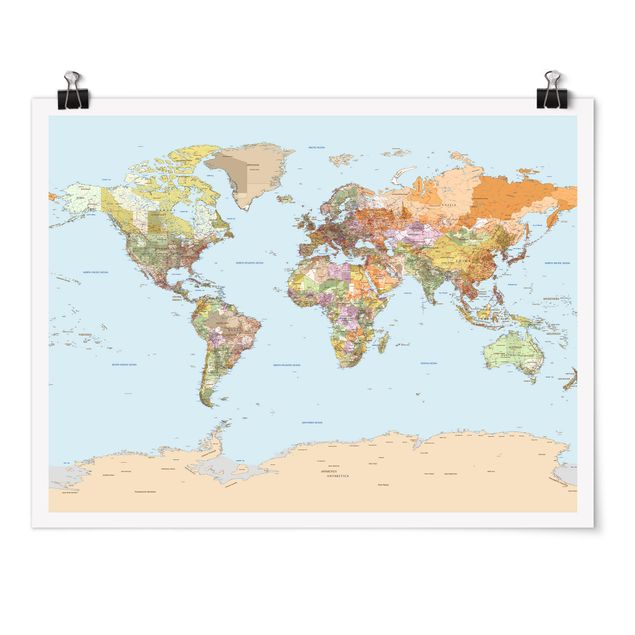 Quadri colorati Mappa politica del mondo