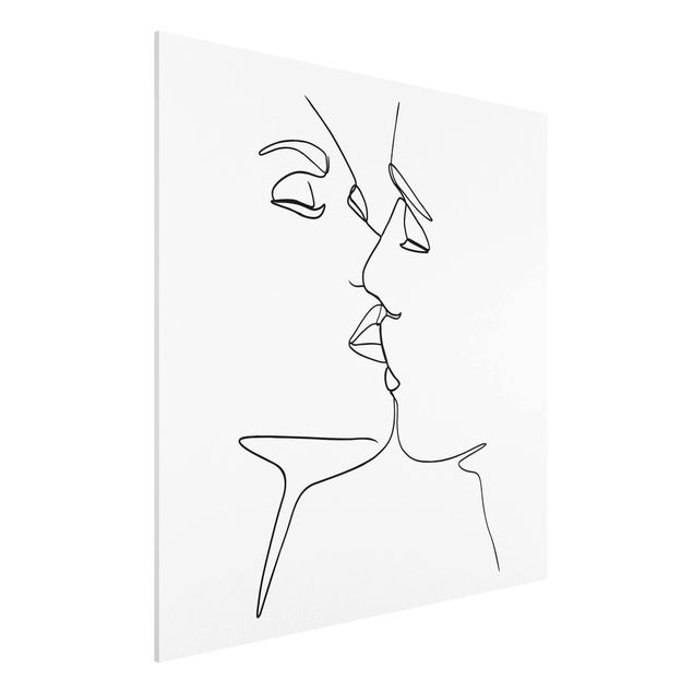 Stile artistico Line Art - Facce da bacio Bianco e Nero