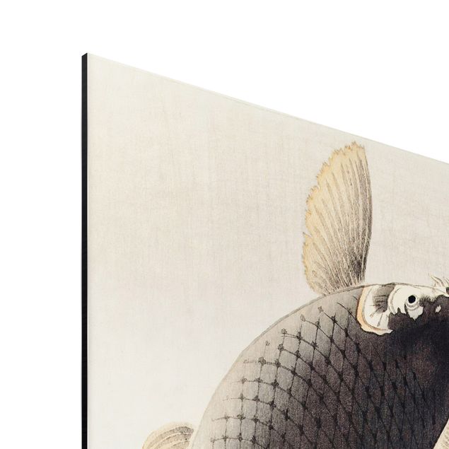 Quadro blu Illustrazione vintage di pesci asiatici II