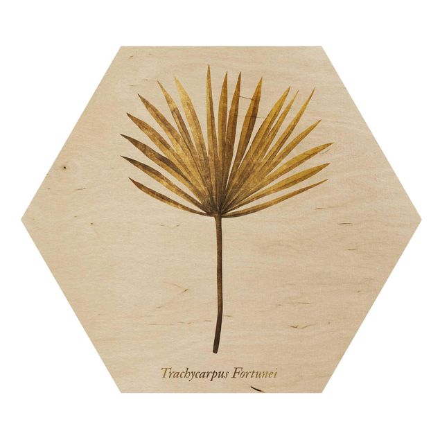 Esagono in legno - Gold - Palm Leaf
