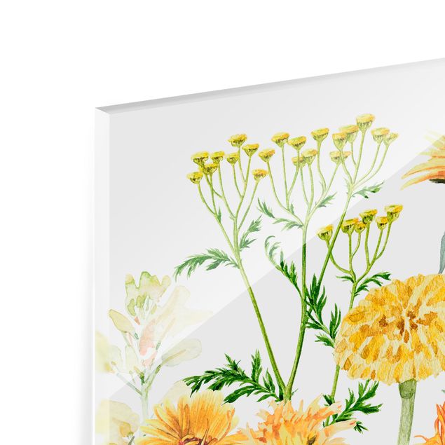 Paraschizzi - Prato fiorito in acquerello giallo