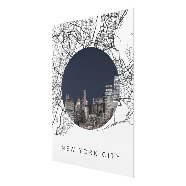 Quadri in bianco e nero Collage di mappe di New York