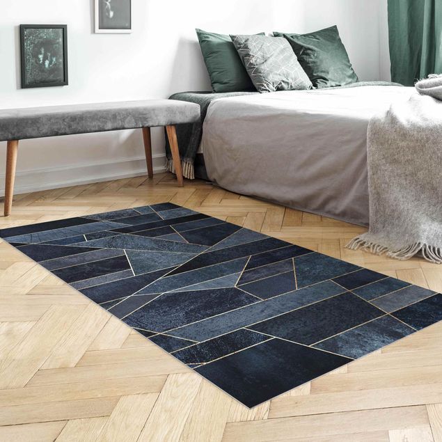 tappeto moderno Geometria blu acquerello
