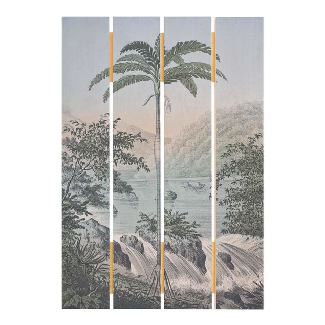 Stampe Illustrazione vintage - Paesaggio con palma
