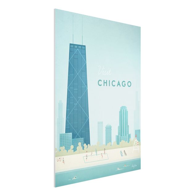 Quadro vintage Poster di viaggio - Chicago